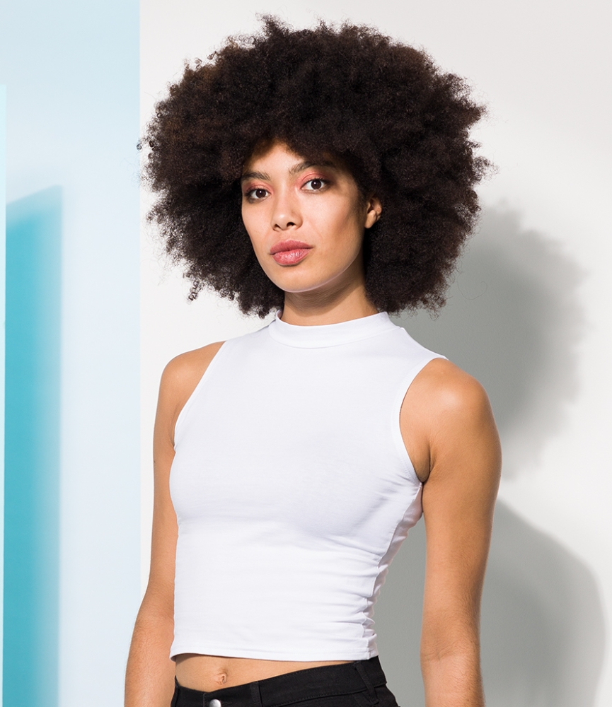 SF Ladies High Neck Crop Vest