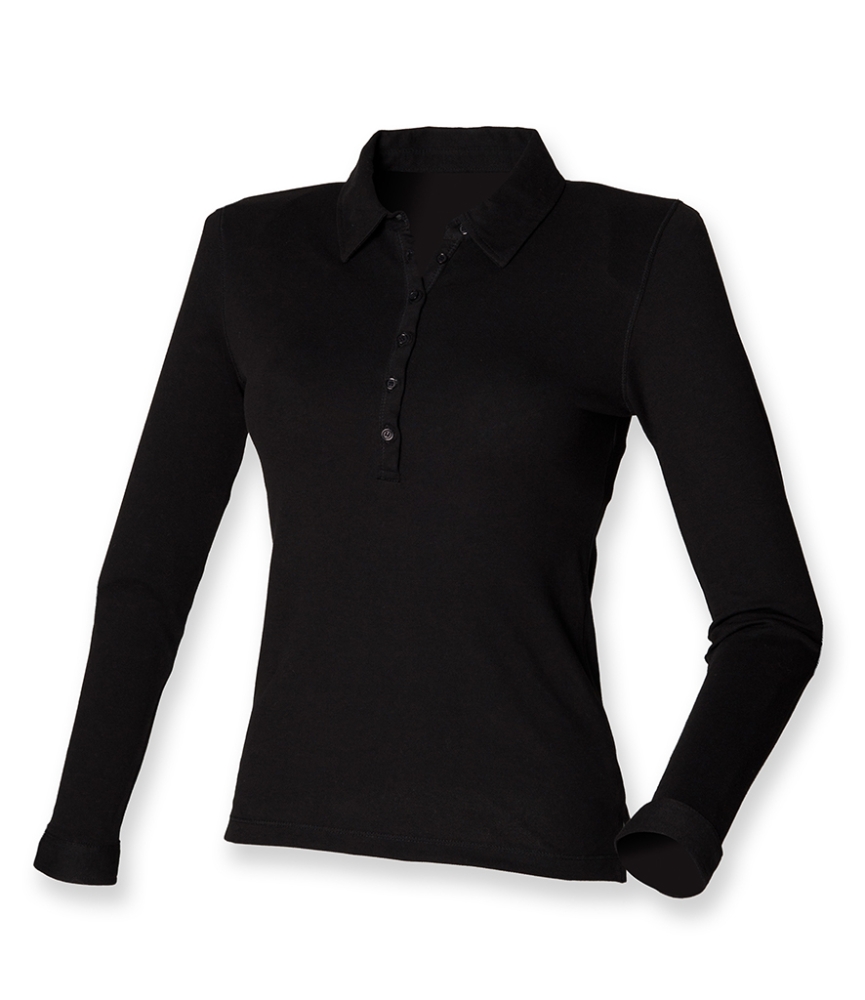 SF Ladies Long Sleeve Stretch Polo Shirt