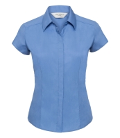 Russell Collection Ladies Cap Sleeve Fitted Poplin Shirt