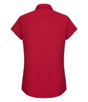 Russell Collection Ladies Cap Sleeve Fitted Poplin Shirt