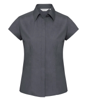 Russell Collection Ladies Cap Sleeve Fitted Poplin Shirt