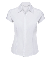 Russell Collection Ladies Cap Sleeve Fitted Poplin Shirt