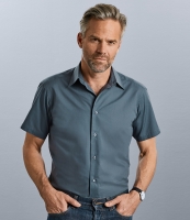Russell Collection Short Sleeve Tailored Poplin Shirt