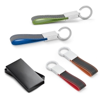 LESKOV. Keyring in metal and imitation leather