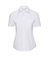 Russell Collection Ladies Short Sleeve Easy Care Poplin Shirt