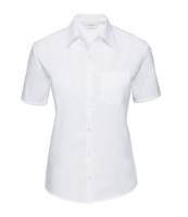 Russell Collection Ladies Short Sleeve Easy Care Cotton Poplin Shirt