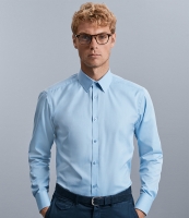 Russell Collection Long Sleeve Herringbone Shirt
