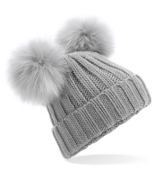 Beechfield Faux Fur Double Pop Pom Beanie