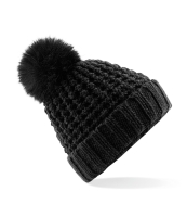 Beechfield Popcorn Fur Pop Pom Beanie