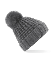 Beechfield Popcorn Fur Pop Pom Beanie
