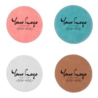 Branded Leather Round Coaster x 10