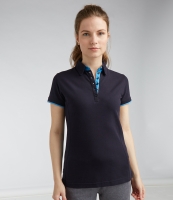 Front Row Ladies Contrast Cotton Piqué Polo Shirt