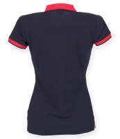 Front Row Ladies Diagonal Stripe Cotton Piqué Polo Shirt