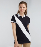 Front Row Ladies Diagonal Stripe Cotton Piqué Polo Shirt