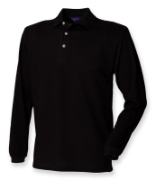 Henbury Long Sleeve Cotton Piqué Polo Shirt