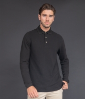 Henbury Long Sleeve Cotton Piqué Polo Shirt