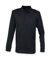 Henbury Unisex Long Sleeve Coolplus® Piqué Polo Shirt
