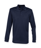 Henbury Unisex Long Sleeve Coolplus® Piqué Polo Shirt