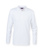 Henbury Unisex Long Sleeve Coolplus® Piqué Polo Shirt
