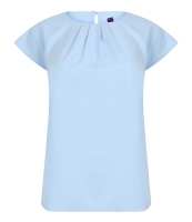 Henbury Ladies Pleat Front Short Sleeve Blouse