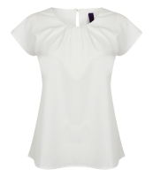 Henbury Ladies Pleat Front Short Sleeve Blouse