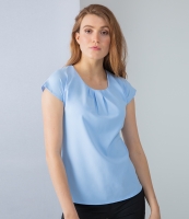 Henbury Ladies Pleat Front Short Sleeve Blouse
