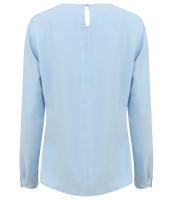 Henbury Ladies Pleat Front Long Sleeve Blouse