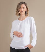 Henbury Ladies Pleat Front Long Sleeve Blouse