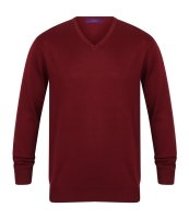 Henbury Lightweight Cotton Acrylic V Neck Sweater