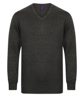 Henbury Lightweight Cotton Acrylic V Neck Sweater