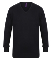 Henbury Lightweight Cotton Acrylic V Neck Sweater