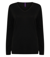 Henbury Ladies Lightweight Cotton Acrylic V Neck Sweater