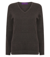 Henbury Ladies Lightweight Cotton Acrylic V Neck Sweater