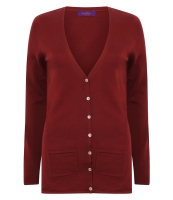 Henbury Ladies Cotton Acrylic V Neck Cardigan