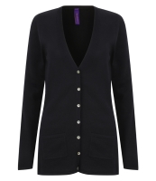 Henbury Ladies Cotton Acrylic V Neck Cardigan