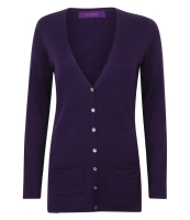 Henbury Ladies Cotton Acrylic V Neck Cardigan