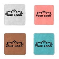 Estate Agent Leather Square Coaster x 10