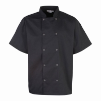 Premier Unisex Short Sleeve Stud Front Chef's Jacket