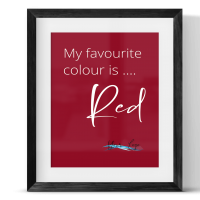 My favourite colour is Red Framed Print