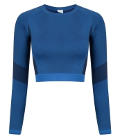 Tombo Ladies Seamless Panelled Long Sleeve Crop Top