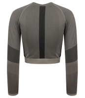 Tombo Ladies Seamless Panelled Long Sleeve Crop Top