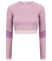 Tombo Ladies Seamless Panelled Long Sleeve Crop Top