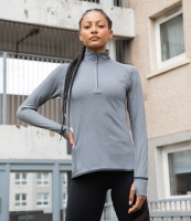 Tombo Ladies Long Sleeve Zip Neck Performance Top