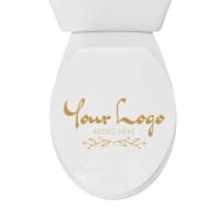 Branded toilet seat logo
