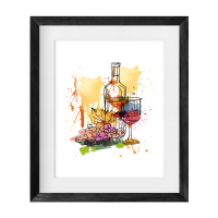Wine & grapes print