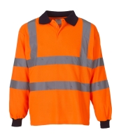 Yoko Hi-Vis Long Sleeve Polo Shirt