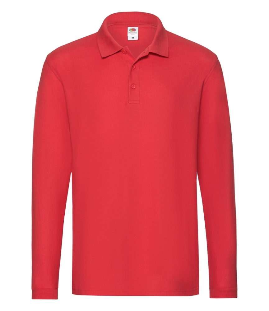 Fruit of the Loom Premium Long Sleeve Cotton Piqué Polo Shirt