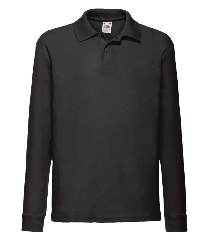 Fruit of the Loom Kids Long Sleeve Poly/Cotton Piqué Polo Shirt