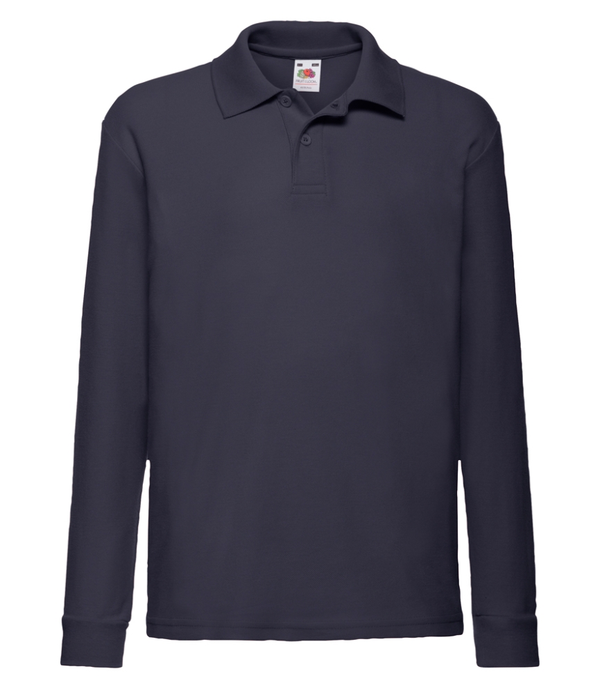 Fruit of the Loom Kids Long Sleeve Poly/Cotton Piqué Polo Shirt
