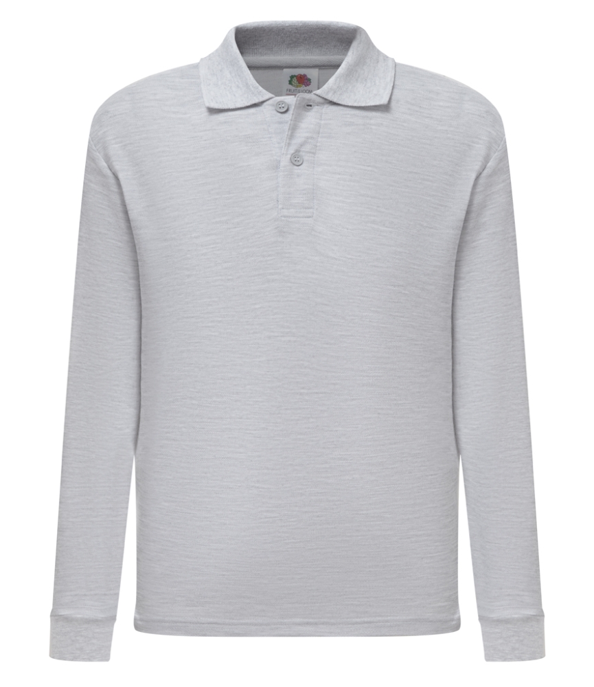 Fruit of the Loom Kids Long Sleeve Poly/Cotton Piqué Polo Shirt